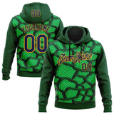Custom Stitched Green Navy-Gold 3D Pattern Design Crocodile Skin Print Sportswear Pullover Sweatshirt Hoodie