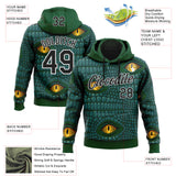 Custom Stitched Green Black-White 3D Pattern Design Crocodile Skin Print Sportswear Pullover Sweatshirt Hoodie