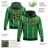 Custom Stitched Green Navy-Gold 3D Pattern Design Crocodile Skin Print Sportswear Pullover Sweatshirt Hoodie