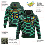 Custom Stitched Green Navy-Gold 3D Pattern Design Crocodile Skin Print Sportswear Pullover Sweatshirt Hoodie