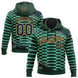 Custom Stitched Green Navy-Gold 3D Pattern Design Crocodile Skin Print Sportswear Pullover Sweatshirt Hoodie