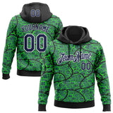 Custom Stitched Green Navy Black-White 3D Pattern Design Crocodile Skin Print Sportswear Pullover Sweatshirt Hoodie