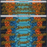 Custom Stitched Blue Black Orange-Yellow 3D Pattern Design Snake Skin Print Sportswear Pullover Sweatshirt Hoodie