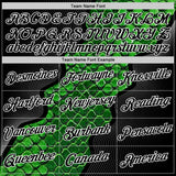 Custom Stitched Green Black-White 3D Pattern Design Snake Skin Print Sportswear Pullover Sweatshirt Hoodie
