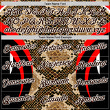 Custom Stitched Old Gold Brown Black Red-White 3D Pattern Design Snake Skin Print Sportswear Pullover Sweatshirt Hoodie