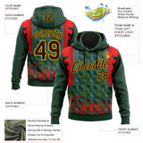 Custom Stitched Green Brown Red-Yellow 3D Pattern Design Snake Skin Print Sportswear Pullover Sweatshirt Hoodie