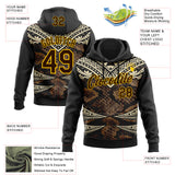 Custom Stitched Black Brown Cream-Yellow 3D Pattern Design Snake Skin Print Sportswear Pullover Sweatshirt Hoodie