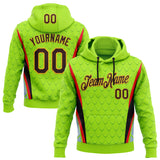 Custom Stitched Neon Green Brown Red Black-Yellow 3D Pattern Design Snake Skin Print Sportswear Pullover Sweatshirt Hoodie