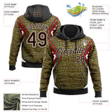 Custom Stitched Green Brown Black Red-White 3D Pattern Design Crocodile Skin Print Sportswear Pullover Sweatshirt Hoodie