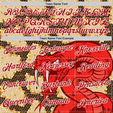 Custom Stitched Old Gold Red Black-White 3D Pattern Design Snake Skin Print Sportswear Pullover Sweatshirt Hoodie
