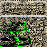 Custom Stitched Cream Black-Green 3D Pattern Design Snake Skin Print Sportswear Pullover Sweatshirt Hoodie