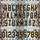 Custom Stitched White Navy Black Blue-Gold 3D Pattern Design Snake Skin Print Sportswear Pullover Sweatshirt Hoodie