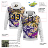 Custom Stitched White Navy Purple Black-Gold 3D Pattern Design Snake Skin Print Sportswear Pullover Sweatshirt Hoodie