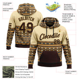 Custom Cream Brown-Old Gold 3D Pattern Design Western Cowboy Tribal Ethnic Sports Pullover Sweatshirt Hoodie