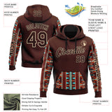 Custom Brown City Cream 3D Pattern Design Western Cowboy Tribal Ethnic Sports Pullover Sweatshirt Hoodie