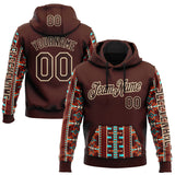 Custom Brown City Cream 3D Pattern Design Western Cowboy Tribal Ethnic Sports Pullover Sweatshirt Hoodie