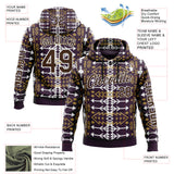 Custom Purple Brown-White 3D Pattern Design Western Cowboy Tribal Ethnic Sports Pullover Sweatshirt Hoodie