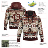 Custom Crimson City Cream 3D Pattern Design Western Cowboy Tribal Ethnic Sports Pullover Sweatshirt Hoodie
