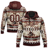 Custom Crimson City Cream 3D Pattern Design Western Cowboy Tribal Ethnic Sports Pullover Sweatshirt Hoodie