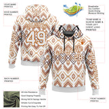 Custom White Texas Orange-Black 3D Pattern Design Western Cowboy Tribal Ethnic Sports Pullover Sweatshirt Hoodie