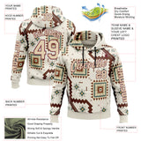 Custom White City Cream-Burgundy 3D Pattern Design Western Cowboy Tribal Ethnic Sports Pullover Sweatshirt Hoodie