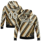 Custom City Cream Black 3D Pattern Design Western Cowboy Tribal Ethnic Sports Pullover Sweatshirt Hoodie