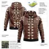 Custom Brown City Cream-Black 3D Pattern Design Western Cowboy Tribal Ethnic Sports Pullover Sweatshirt Hoodie