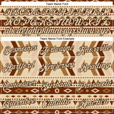 Custom City Cream Brown 3D Pattern Design Western Cowboy Tribal Ethnic Sports Pullover Sweatshirt Hoodie