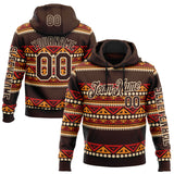 Custom Brown City Cream 3D Pattern Design Western Cowboy Tribal Ethnic Sports Pullover Sweatshirt Hoodie