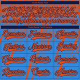Custom Powder Blue Orange Navy-White 3D Splash Hockey Lace Neck Jersey