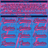 Custom Powder Blue Pink Navy-White 3D Splash Hockey Lace Neck Jersey