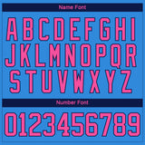 Custom Powder Blue Pink Navy-White 3D Splash Hockey Lace Neck Jersey