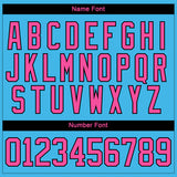 Custom Sky Blue Pink Black-White 3D Splash Hockey Lace Neck Jersey