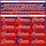 Custom Red Royal-White 3D Splash Hockey Lace Neck Jersey