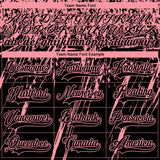 Custom Black Medium Pink-White 3D Splash Hockey Lace Neck Jersey