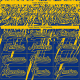 Custom Royal Yellow-White 3D Splash Hockey Lace Neck Jersey