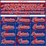 Custom Royal Red-White 3D Splash Hockey Lace Neck Jersey