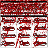 Custom White Red-Black 3D Splash Hockey Lace Neck Jersey