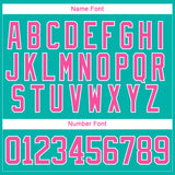 Custom Aqua Pink-White 3D Splash Hockey Lace Neck Jersey