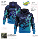 Custom Blue Dark Purple-Ice Blue 3D Abstract Flame Sports Pullover Sweatshirt Hoodie