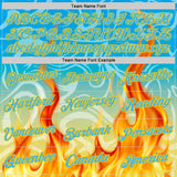 Custom Blue Sky Blue-Yellow 3D Abstract Flame Sports Pullover Sweatshirt Hoodie