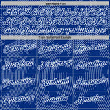 Custom Stitched Royal White 3D Pattern Design Curve Lines Sports Pullover Sweatshirt Hoodie