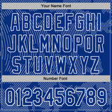 Custom Stitched Royal White 3D Pattern Design Curve Lines Sports Pullover Sweatshirt Hoodie