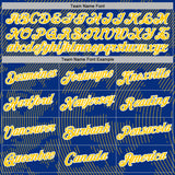Custom Stitched Royal Yellow-White 3D Pattern Design Curve Lines Sports Pullover Sweatshirt Hoodie