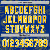 Custom Stitched Royal Yellow-White 3D Pattern Design Curve Lines Sports Pullover Sweatshirt Hoodie