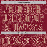 Custom Stitched Crimson Cream 3D Pattern Design Curve Lines Sports Pullover Sweatshirt Hoodie