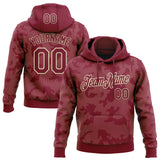 Custom Stitched Crimson Cream 3D Pattern Design Curve Lines Sports Pullover Sweatshirt Hoodie
