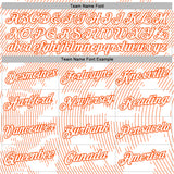 Custom Stitched White Orange 3D Pattern Design Curve Lines Sports Pullover Sweatshirt Hoodie