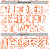 Custom Stitched White Orange 3D Pattern Design Curve Lines Sports Pullover Sweatshirt Hoodie