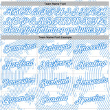 Custom Stitched White Powder Blue 3D Pattern Design Curve Lines Sports Pullover Sweatshirt Hoodie